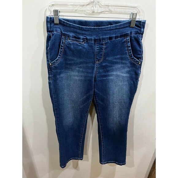 Jag Jeans Denim - JAG Jeans Womens Size 4 Petite Dark Wash Blue Mid Rise Straight Leg Denim